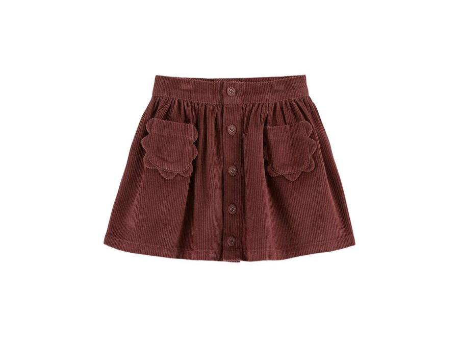 Emile et Ida | Rokje Poches Fleurs Velours Violine