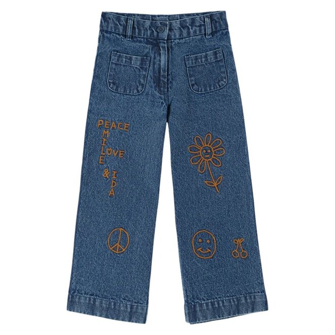 Emile et Ida | Geborduurde Hippy Broek Denim
