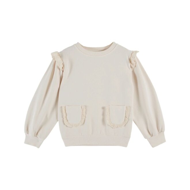 Geborduurde Sweater Anglaise Creme