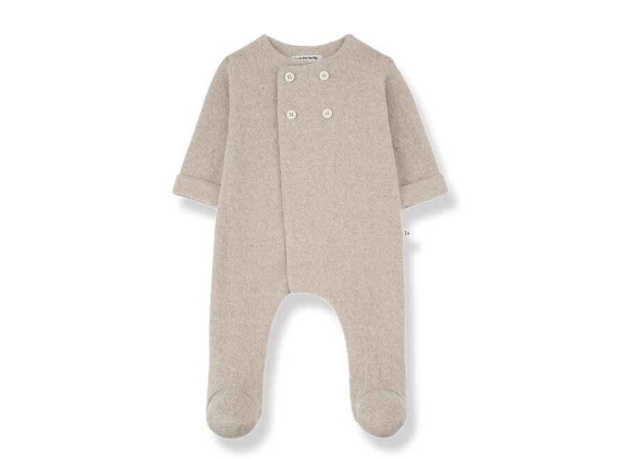 1+ in the family | Baptiste Jumpsuit with Feet Beige