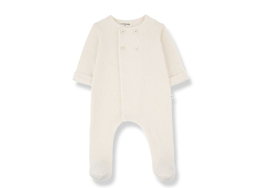 1+ in the family | Baptiste Jumpsuit with Feet Ecru