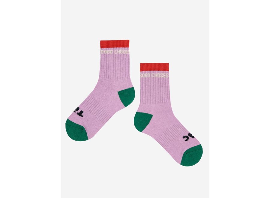 Tic Tac Toe Short Socks Purple