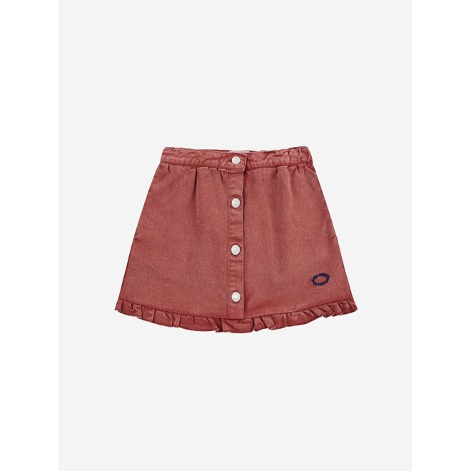 Tic Tac Toe Ruffled Skirt Brown