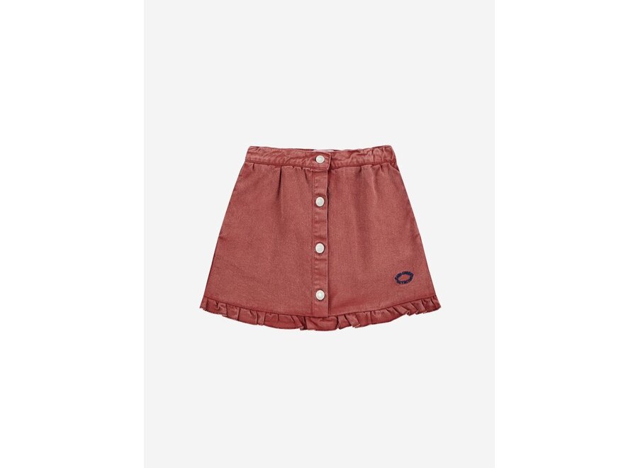 Tic Tac Toe Ruffled Skirt Brown