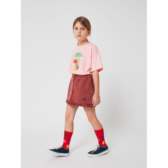 Bobo Choses | Tic Tac Toe Ruffled Skirt Brown