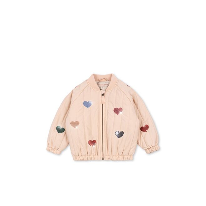 Juno Sequin Bomber Jacket Cameo Rose