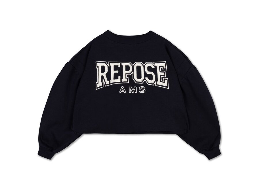 Crop Heart Sweater Graphite Night