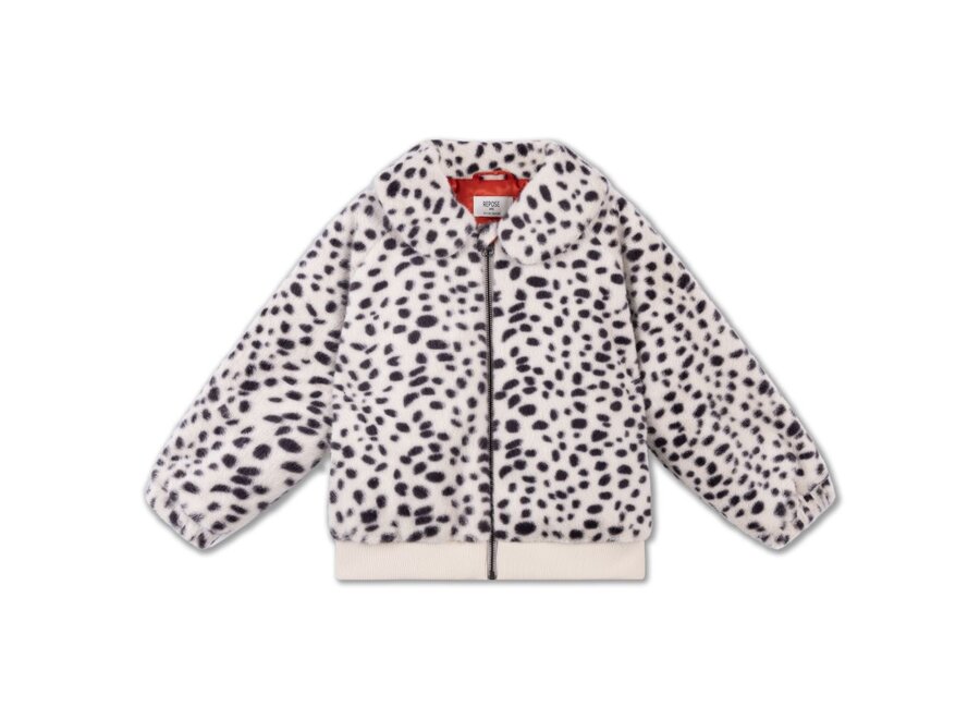 Faux Fur Bomber Dalmatian
