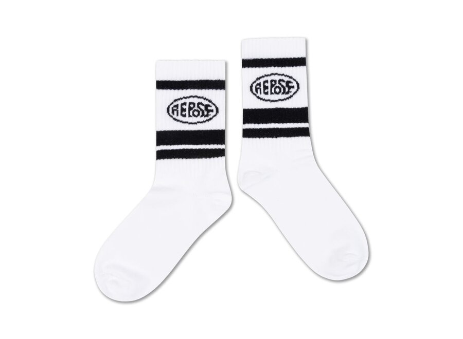 Sporty Sock White Logo