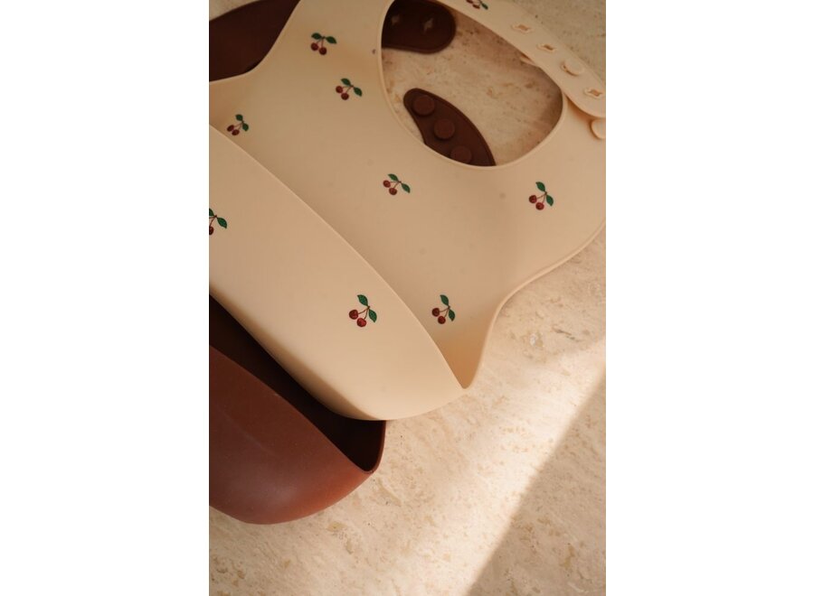 Konges Sløjd | 2 Pack Dinner Siliconen Bib Cherry Mocca