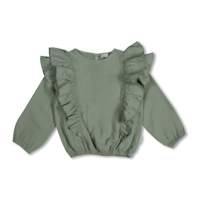 Petit Blush | Ruffle Blouse Iceberg Green