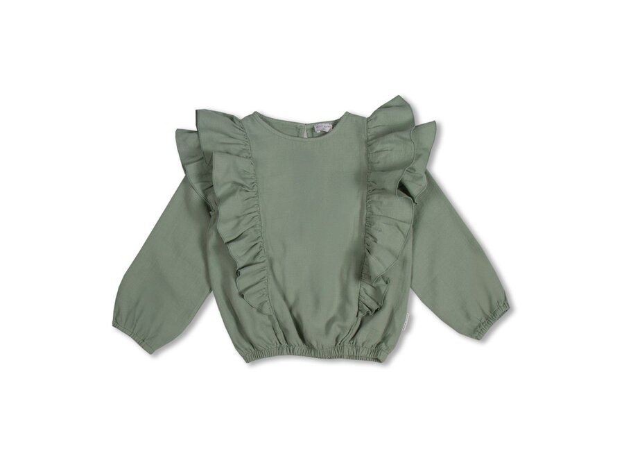 Petit Blush | Ruffle Blouse Iceberg Green
