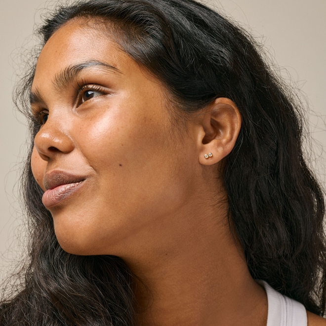 Enamel Copenhagen | Twin CZ Gouden Studs Oorbellen