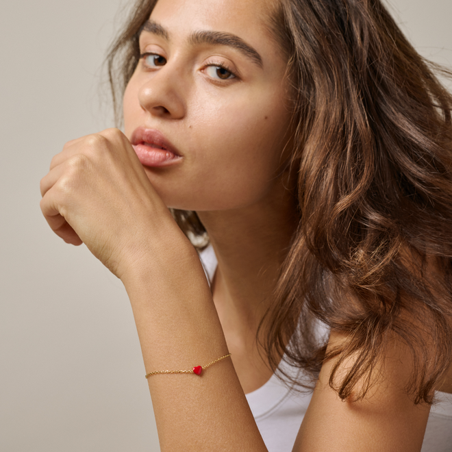 Enamel Copenhagen | Amore Gouden Armband Rood