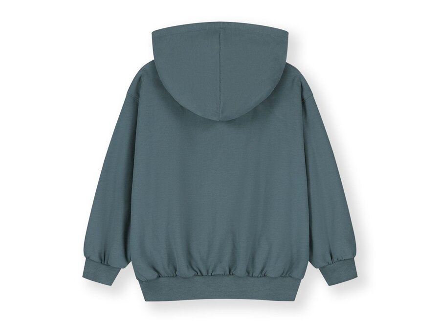 Gray Label | Hooded Cardigan with Zip GOTS Blue Grey
