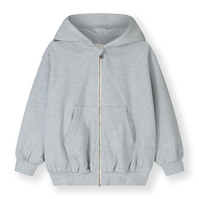 Gray Label | Hooded Cardigan with Zip GOTS Grey Melange