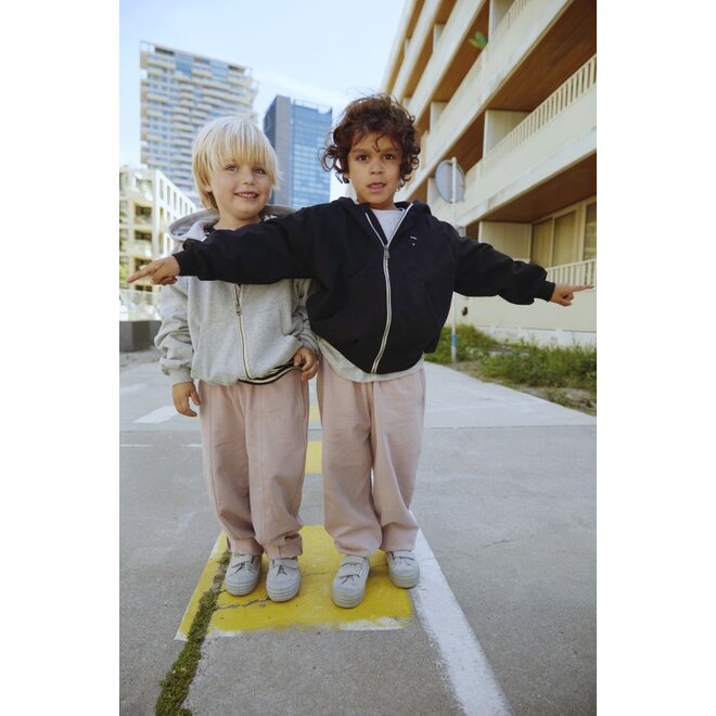 Gray Label | Hooded Cardigan with Zip GOTS Grey Melange