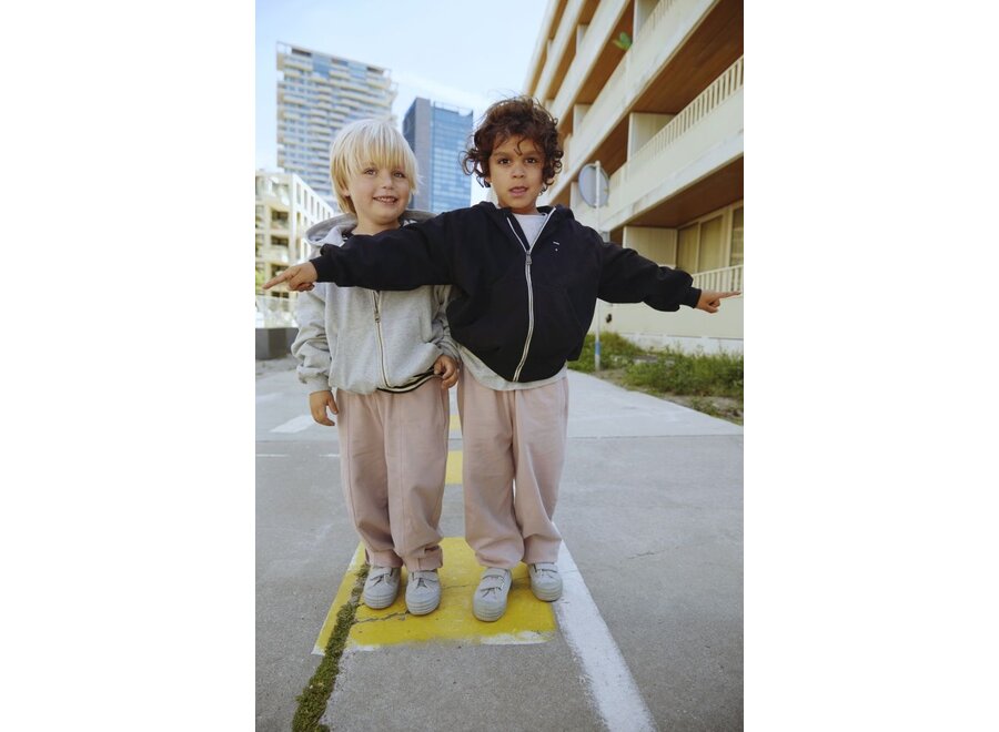 Gray Label | Hooded Cardigan with Zip GOTS Grey Melange