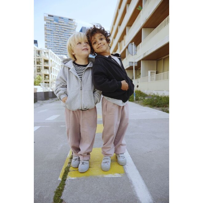 Gray Label | Hooded Cardigan with Zip GOTS Grey Melange