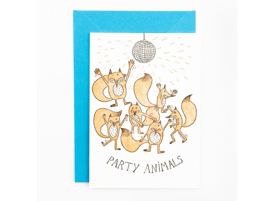 Studio Flash | Letterpress Card ‘Party Animals’