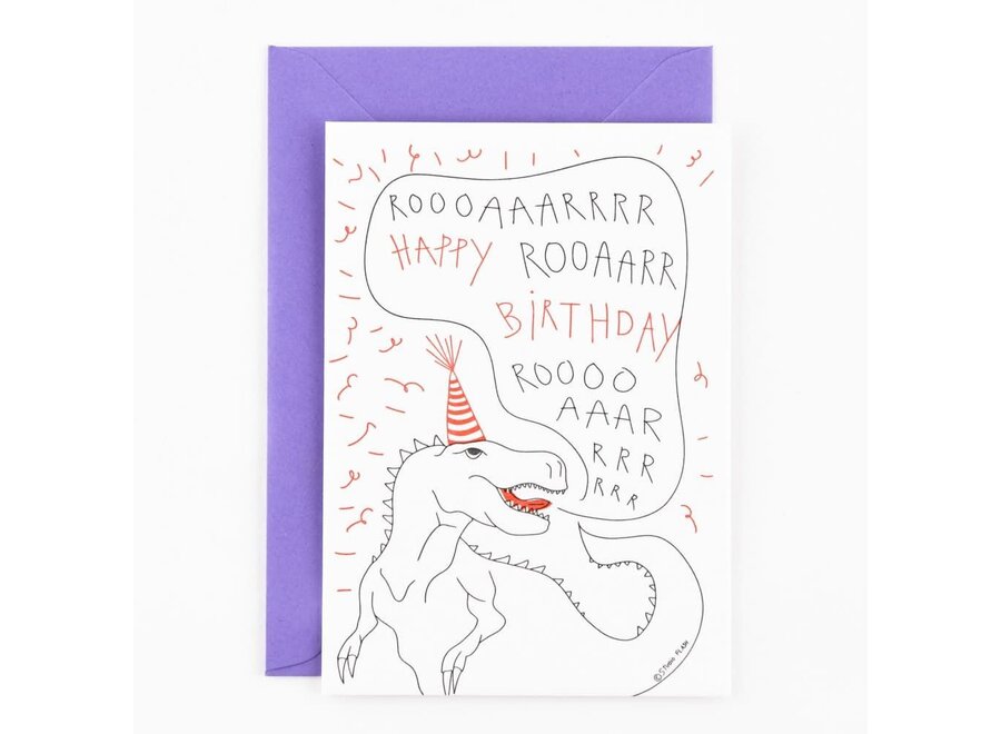 Studio Flash | Letterpress Card 'Roaring birthday'