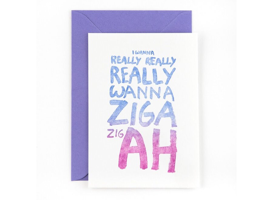 Studio Flash | Letterpress Card 'zig ah zig'