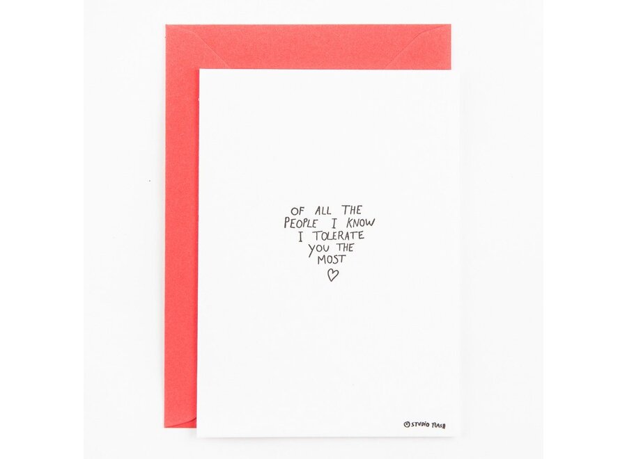 Studio Flash | Letterpress Card ‘Of all the people I know’