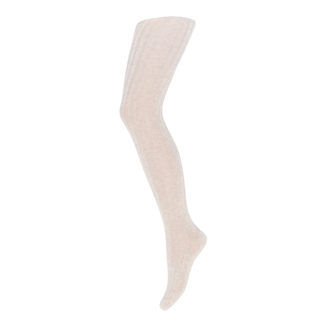 Cotton Rib Tights Creme Melange