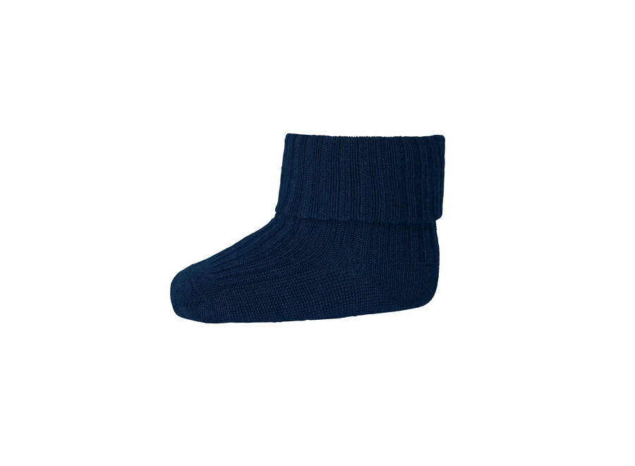 Wool rib baby socks Navy