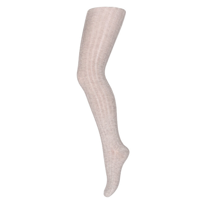 Cotton rib tights Light Brown Melange