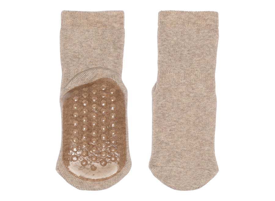 MP Denmark | Cotton Socks - Anti-Slip Light Brown Melange