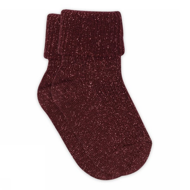 Iris Glitter Socks Wine Red