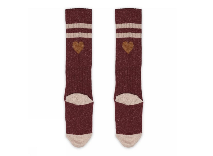 MP Denmark | Elga Glitter Knee Socks Wine Red