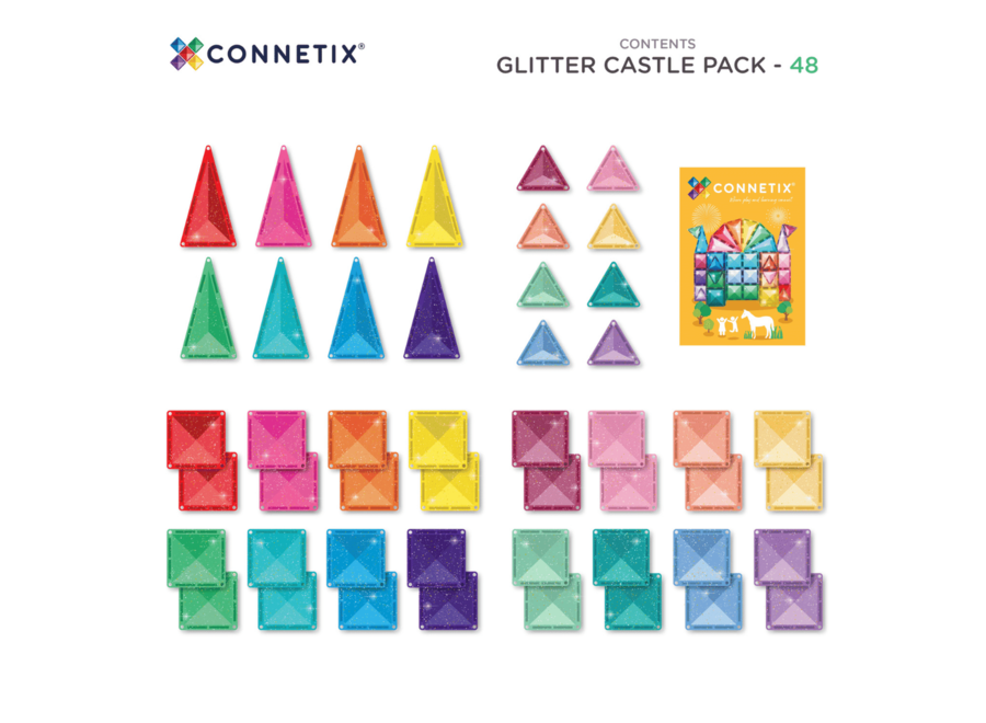 Connetix | Glitter Castle pack (48 pieces)