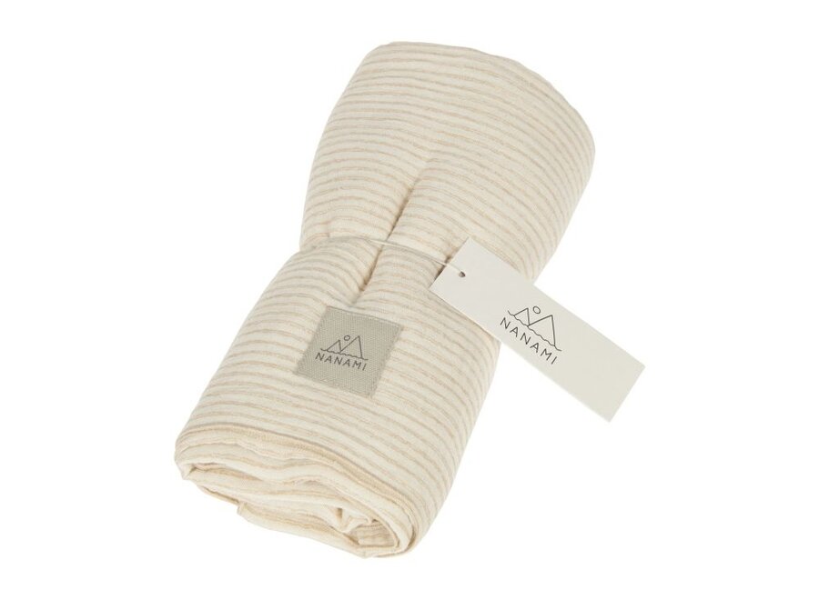 Nanami | Swaddle 135 x 100 Stripe Beige/Naturel