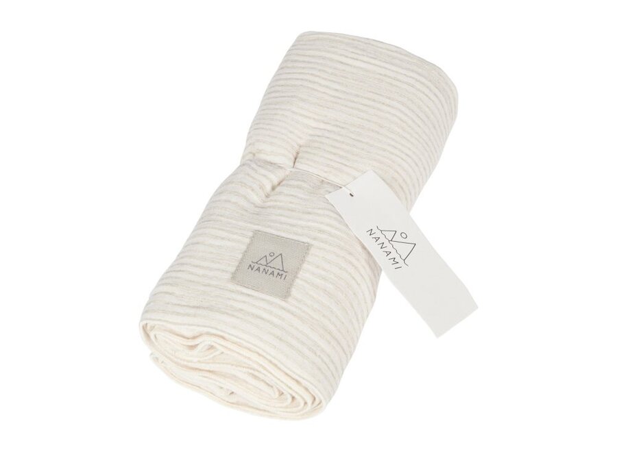 Nanami | Swaddle 135 x 100 Stripe Creme/Sand