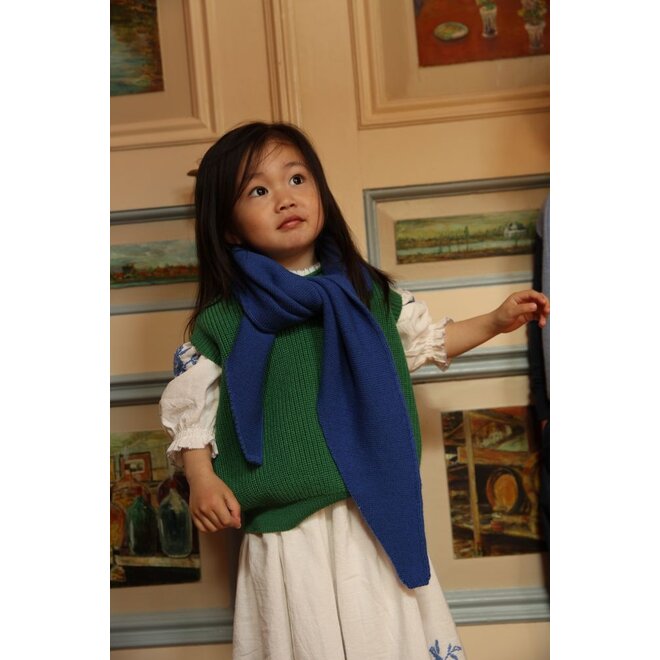 Hvid | Josephina Triangle Sjaal Cobalt Blue