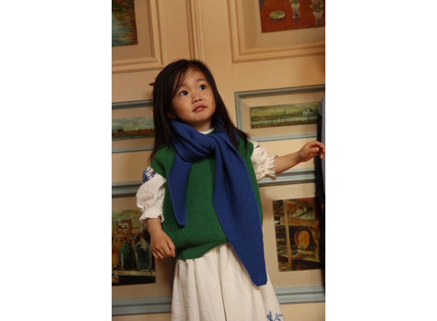 Hvid | Josephina Triangle Sjaal Cobalt Blue