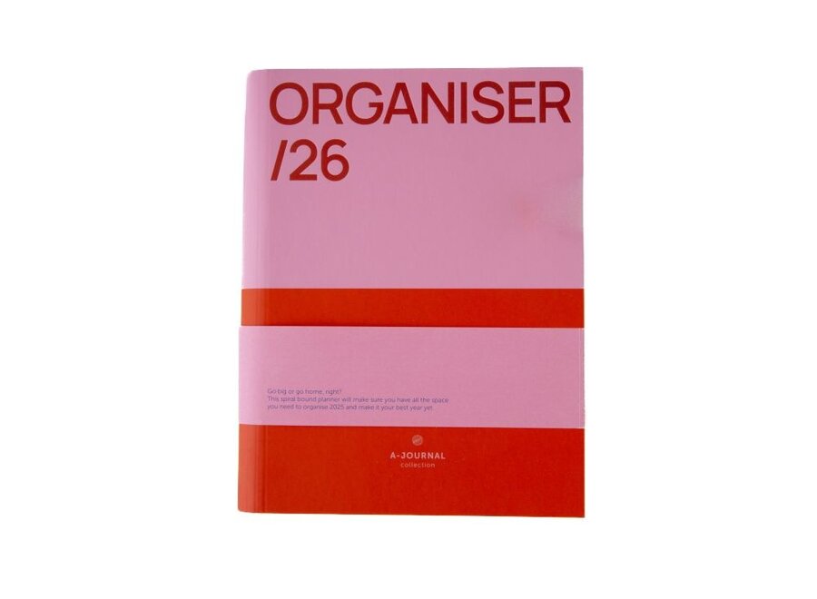 Spiral Organiser 2026 Pink Red