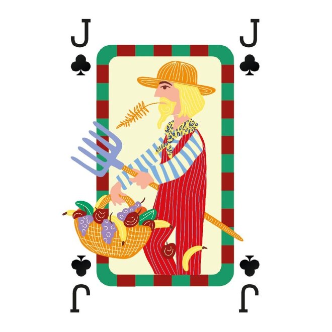 A-Journal | Fabrique Playing Cards Stripes Red Pink