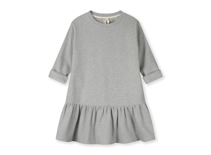 Gray Label | Longsleeve Frill Dress GOTS Gray Melange