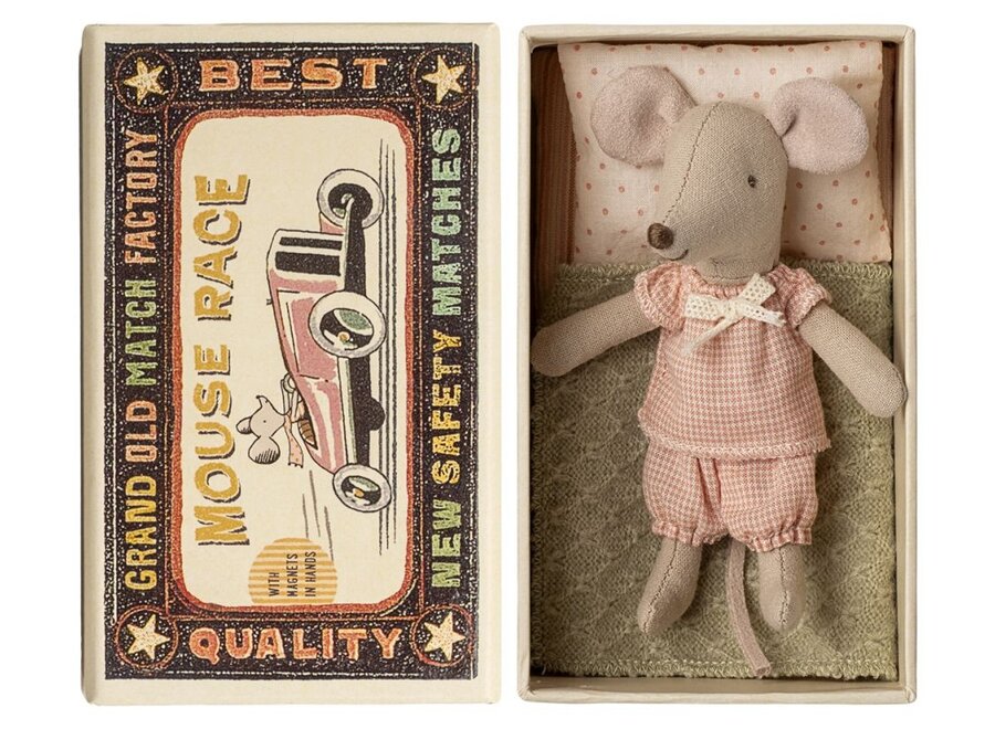 Little sister mouse in matchbox