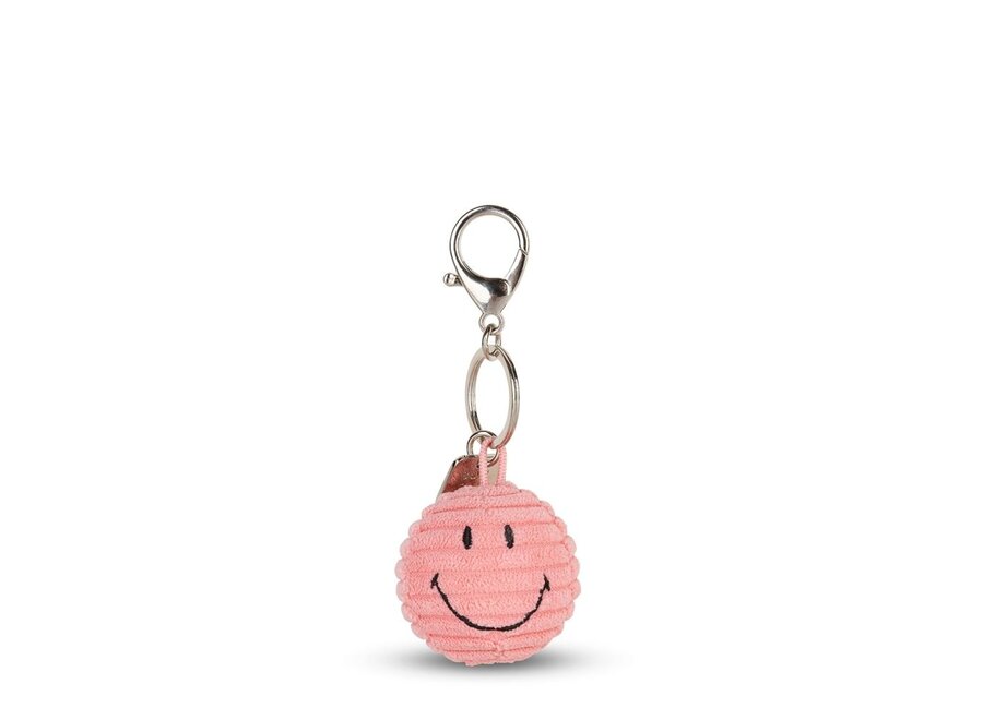 Bon Ton Toys | Smiley Sleutelhanger ECO Corduroy Bubblegum Pink 4,5 cm