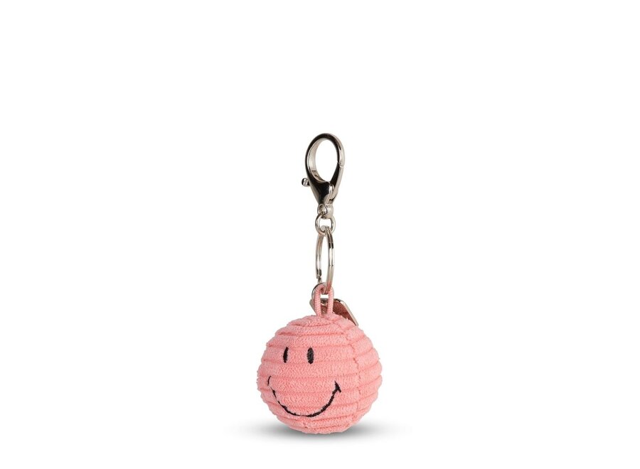Bon Ton Toys | Smiley Sleutelhanger ECO Corduroy Bubblegum Pink 4,5 cm