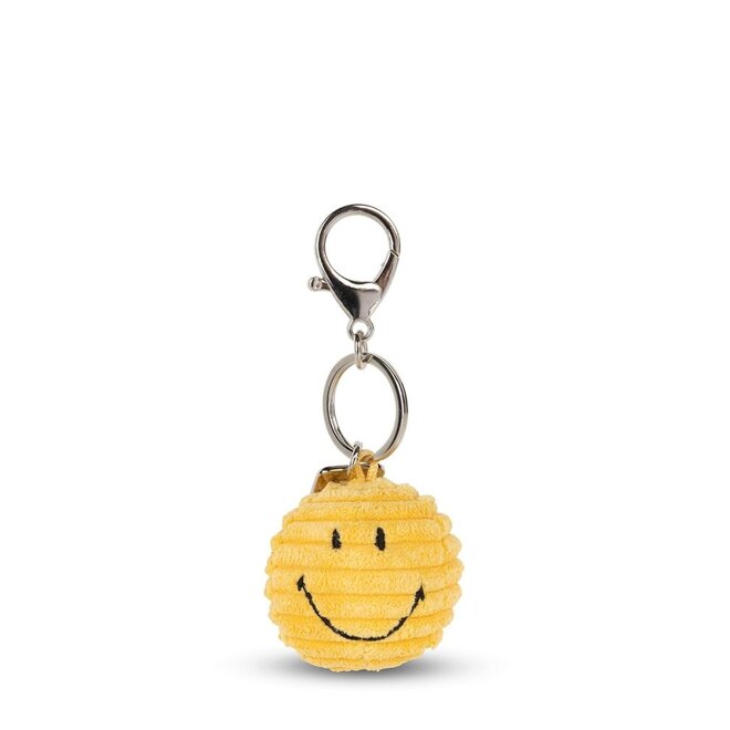Bon Ton Toys | Smiley Sleutelhanger ECO Corduroy Yellow 4,5 cm