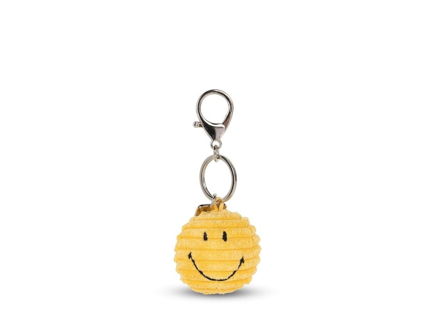 Bon Ton Toys | Smiley Sleutelhanger ECO Corduroy Yellow 4,5 cm