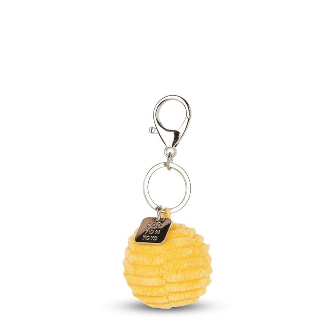 Bon Ton Toys | Smiley Sleutelhanger ECO Corduroy Yellow 4,5 cm