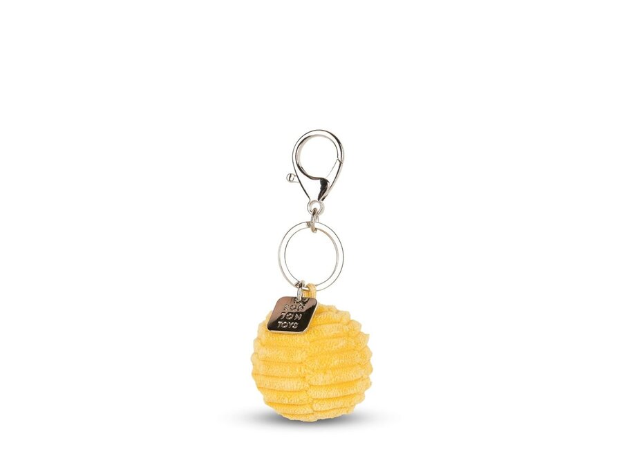 Bon Ton Toys | Smiley Sleutelhanger ECO Corduroy Yellow 4,5 cm