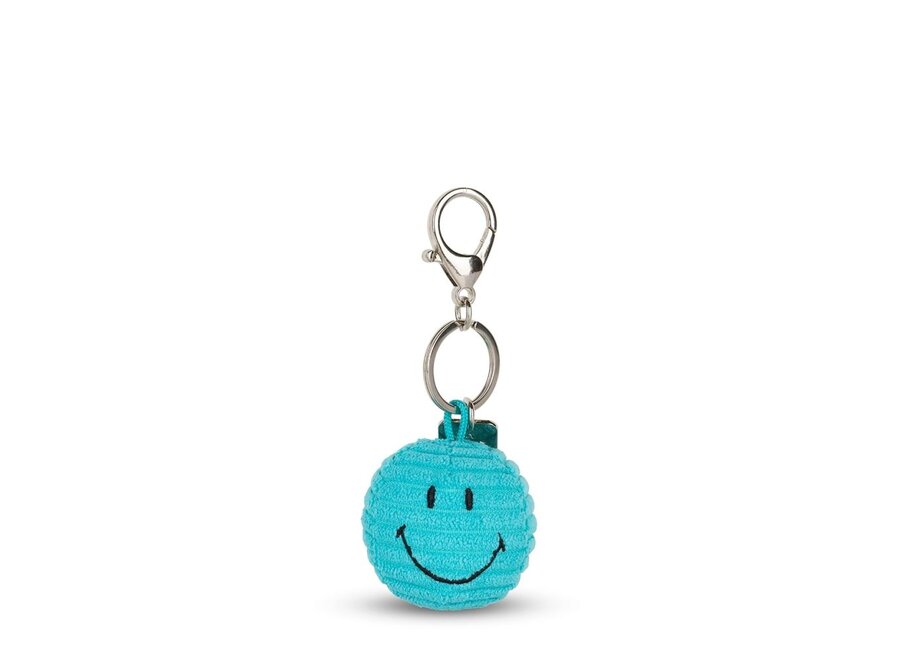 Bon Ton Toys | Smiley Sleutelhanger ECO Corduroy Teal 4,5 cm