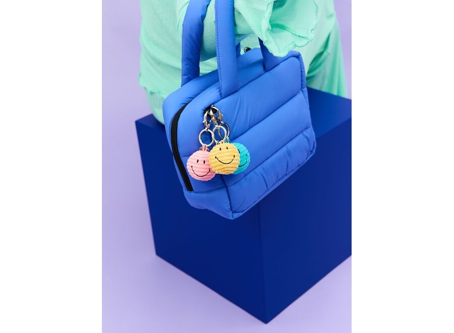 Bon Ton Toys | Smiley Sleutelhanger ECO Corduroy Teal 4,5 cm